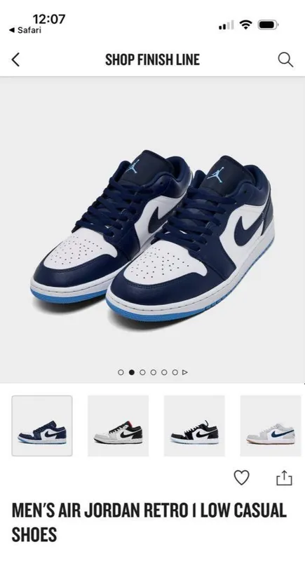 Air Jordan 1 Low original krossovkalari