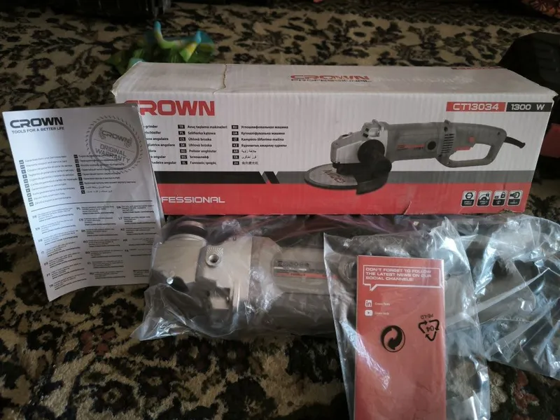 CROWN CT13034 Professional 180 mm Bolgarka – 1300W (Yangi) ORGINAL 4