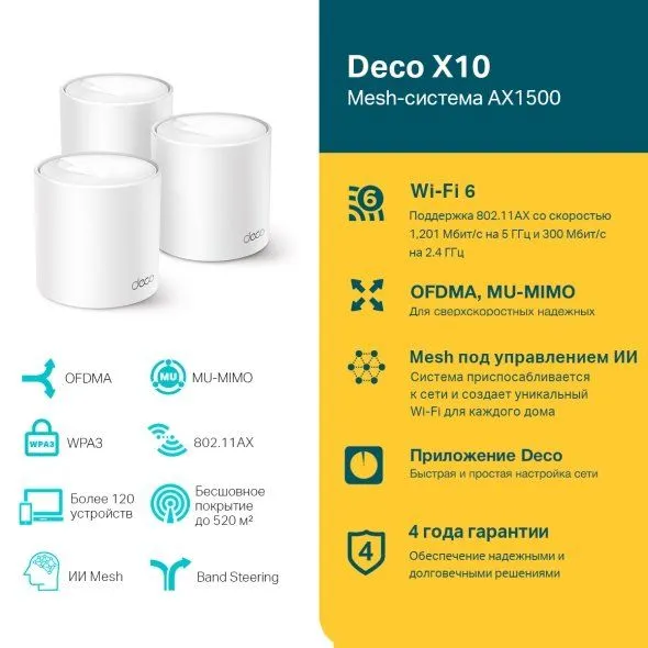 роутер TP-Link Deco X10 (3-pack) роутер TP-Link Deco X10 (3-pack)