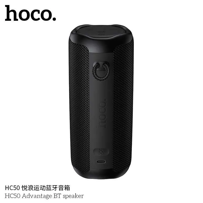 Hoco HC50 FM Радио портативная колонка с цветной LED-подсветкой (IPX4) — фото 4
