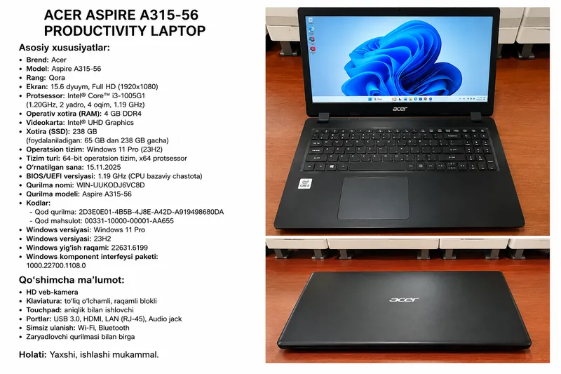 Acer Aspire A315-56, Acer, Aspire A315-56, Qora,
