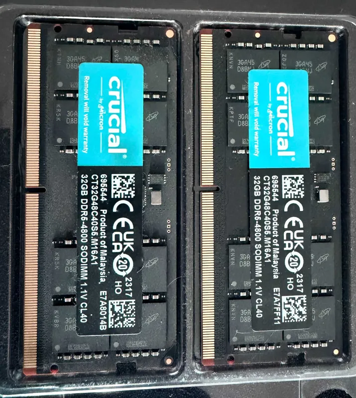 Crucial 64GB DDR5 RAM Kit (2x32GB), 4800MHz CL40 — фото 1