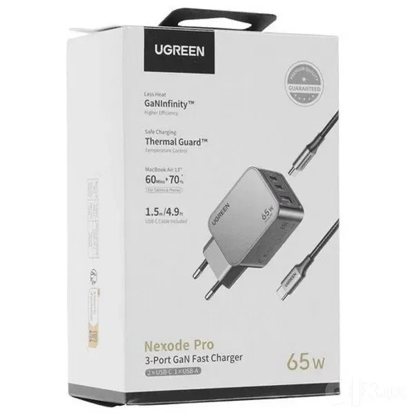 UGREEN 65W model: X553 65— Компактная GaN зарядка UGREEN 65W model: X553 65— Компактная GaN зарядка