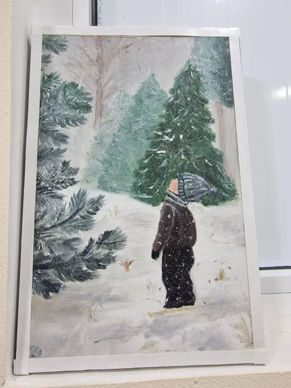 Продаётся картина пейзаж зимная саната