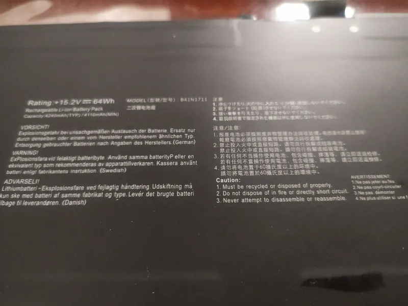 Asus Rog Strix & Tuf Gaming uchun batareya sotiladi B41N1711 — фото 1