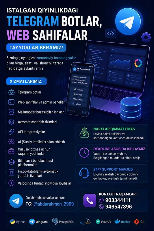 Telegram botlar, Web saytlar