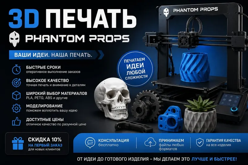 Услуги 3D-печати на заказ Изготавливаем изделия по вашим файлам