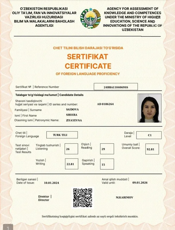 Turk tilini online 5ta C1 sertifikatiga ega tajribali ustoz bilan oʻrg 6 Turk tilini online 5ta C1 sertifikatiga ega tajribali ustoz bilan oʻrg 6