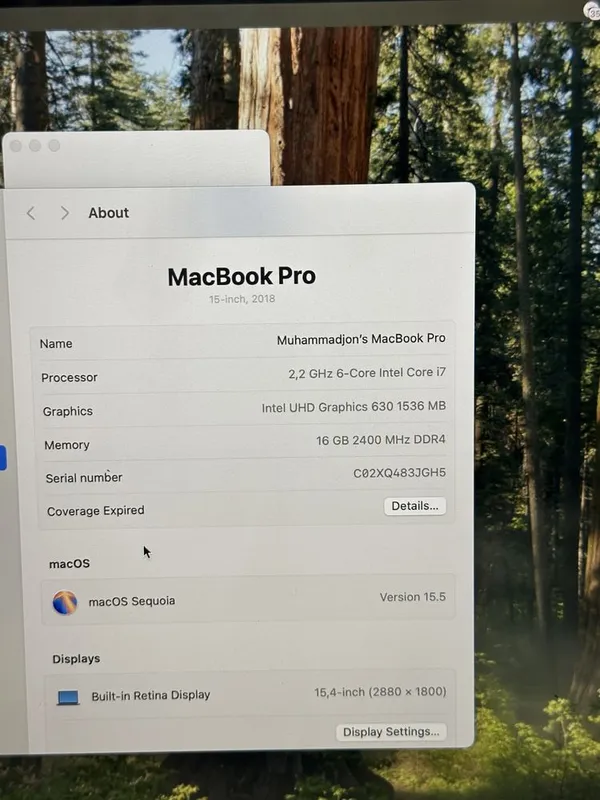 Macbook pro 2018 15- inch Core i7 — фото 4