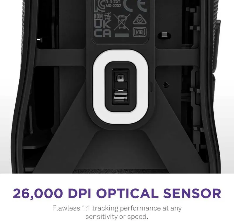 Gaming Mouse - NZXT Lift 2 Ergo Black Игровая проводная мышка — фото 5