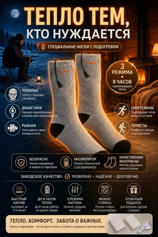 Носки с подогревом/электронные