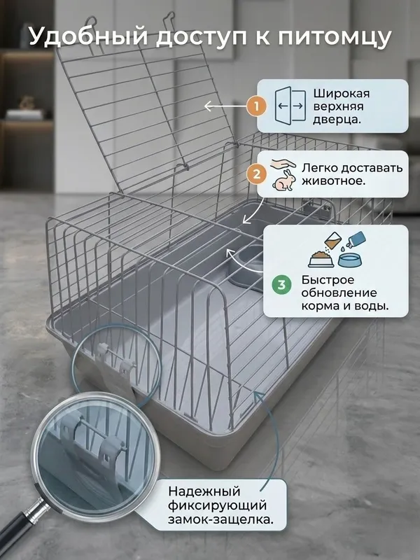 Просторная клетка для грызунов и мелких животных — фото 2