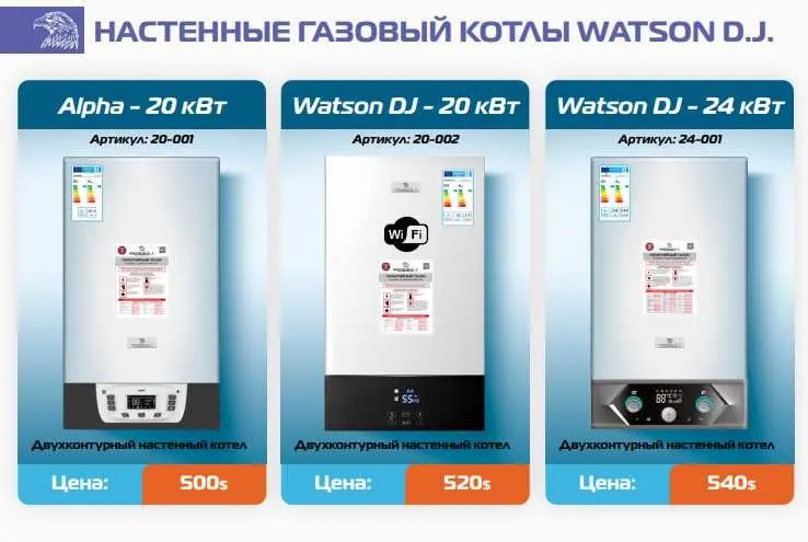 Двухконтурный газовый котёл Watson в ассортименте Гарантия 2 года 1