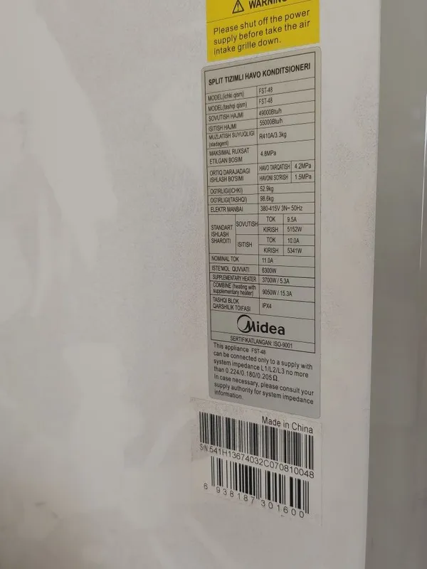 Midea 48ta konditsioner ishlatilgan 2