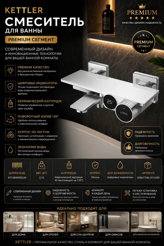 KETTLER Premium Смеситель для ванны