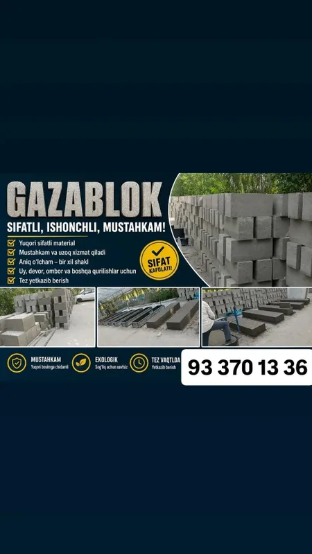 Gazablok sifatli Gazablok sifatli