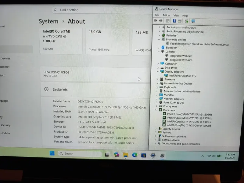 Срочно Dell xps x360 i7, 16gb ozu, ssd 512gb + Face id — фото 4