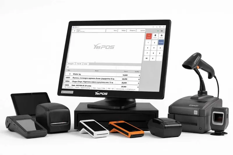 Кассовый апарат Kassa Aparat Dokon Uchun Monoblok Ekran Sensor Pos Erp