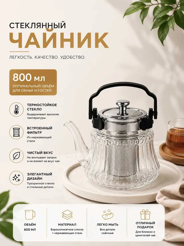Стеклянные чайники для пикника