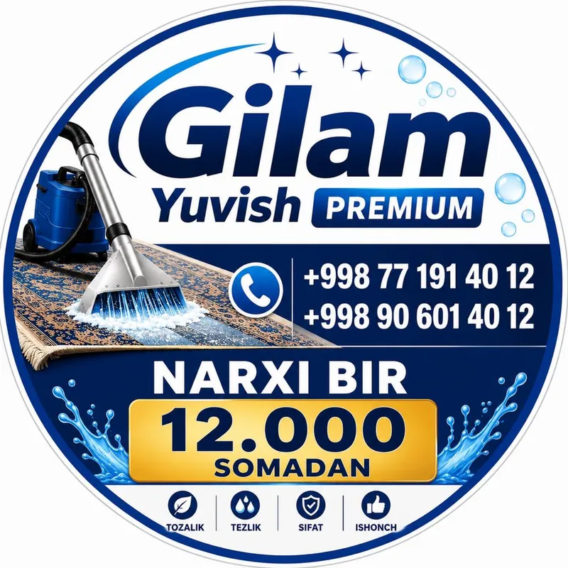 Gilam va ko’pa va ko’rpqcha Yuvish xizmati