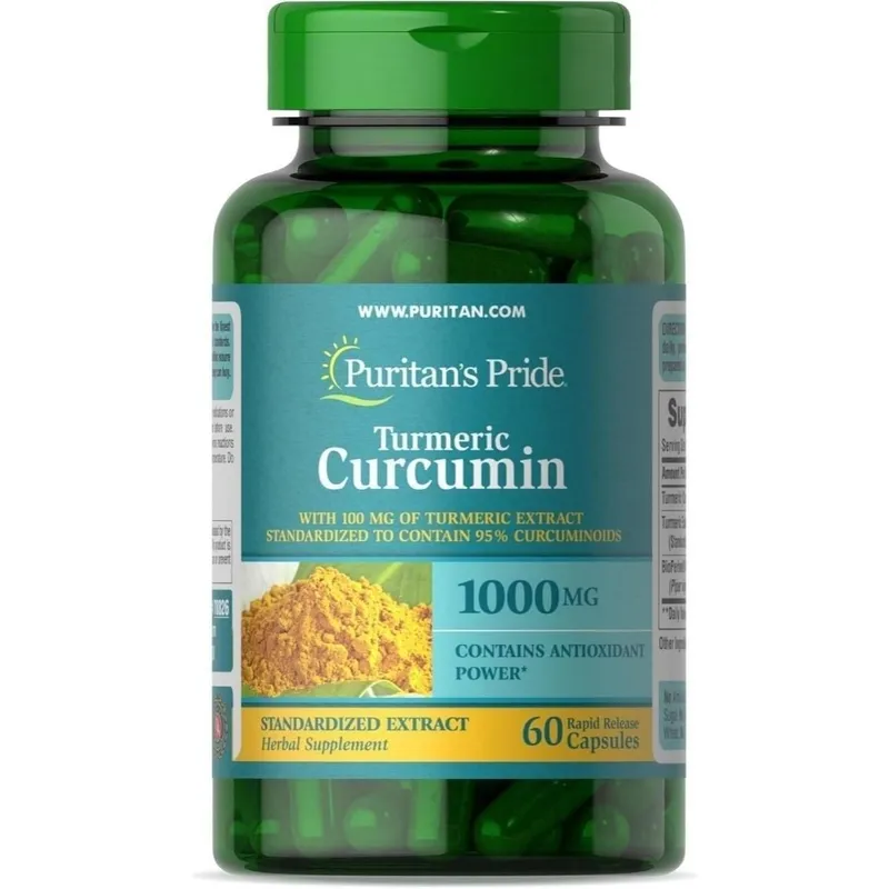 Куркума c Биоперином Turmeric Curcumin 1000mg 60 капсул — фото 1