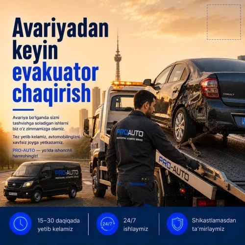 Эвакуатор после ДТП в Ташкенте 2
