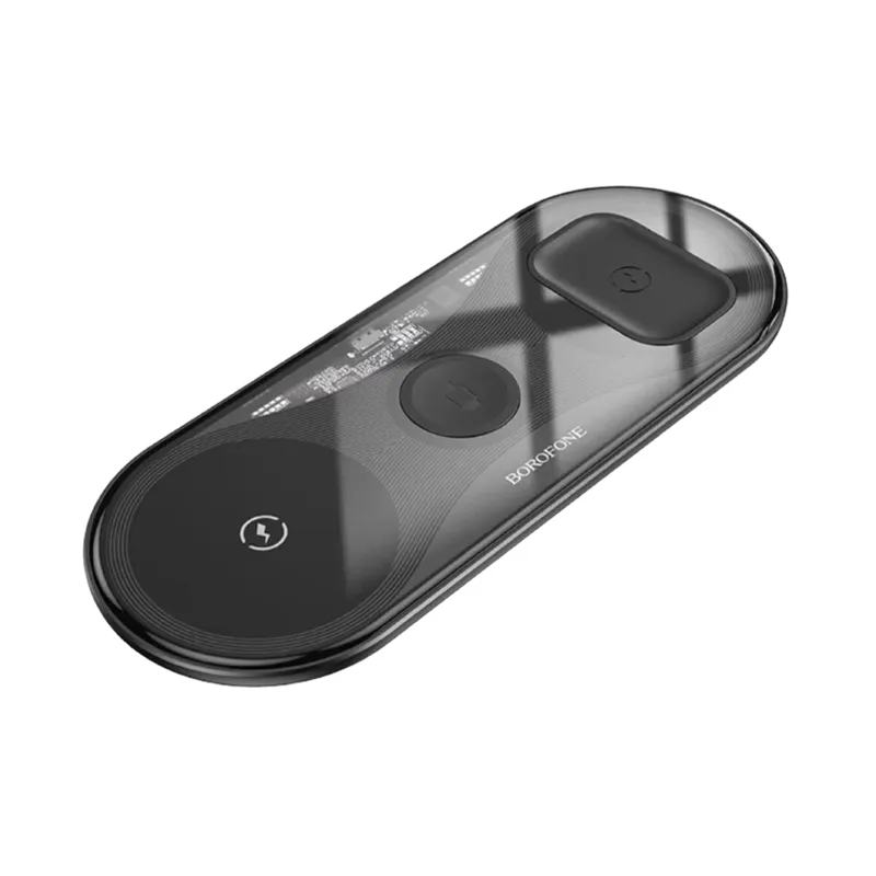 Borofone BQ19 3in1 15W Black simsiz zaryadlash qurilmasi 1 Borofone BQ19 3in1 15W Black simsiz zaryadlash qurilmasi 1