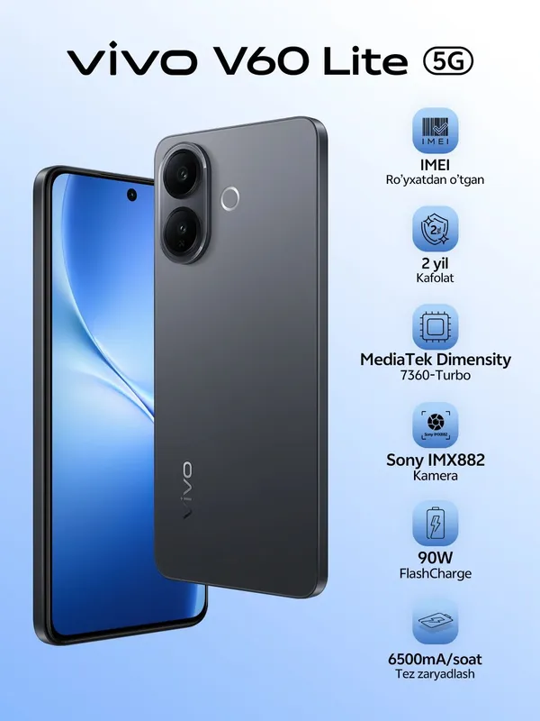 Vivo v60 Lite 5 G sptiladi