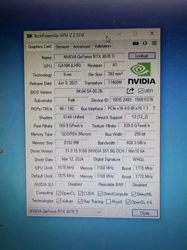 RTX 3070ti Gamerock GDDR6x — фото 4