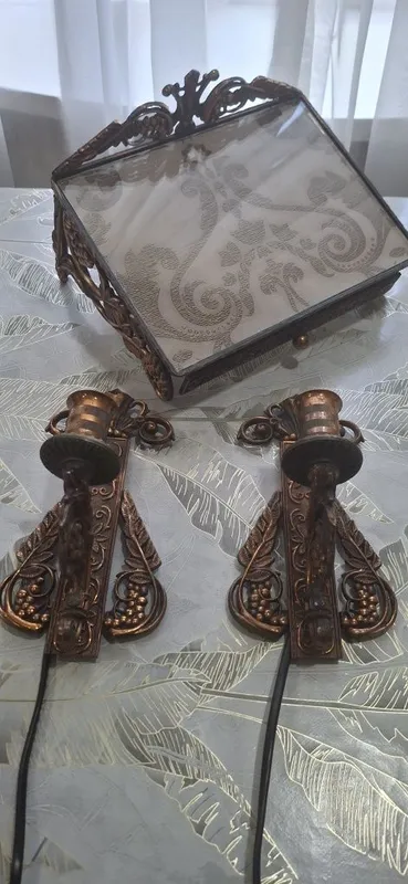 Продаются бронзовые бра и настенная полочка — фото 2