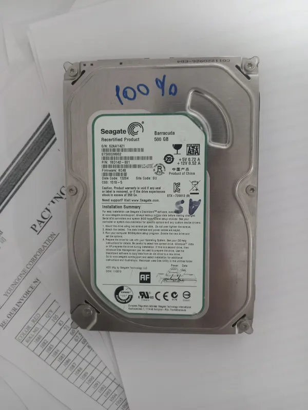 Hdd 500 Gb 100%