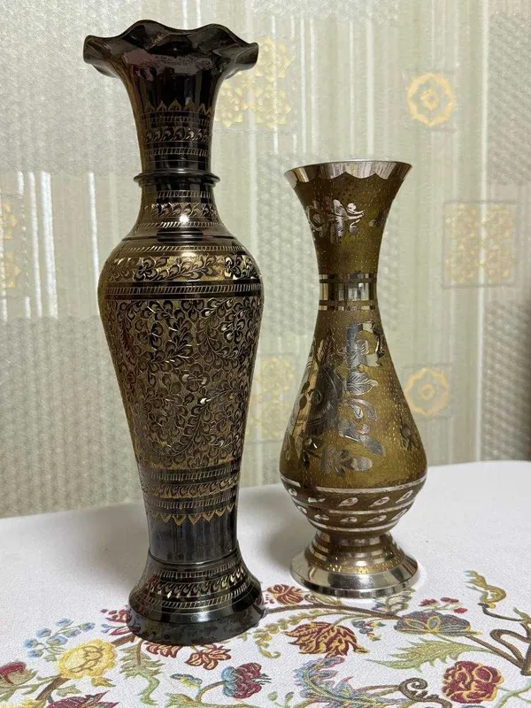 Декоративные индийские вазы из латуни (комплект)