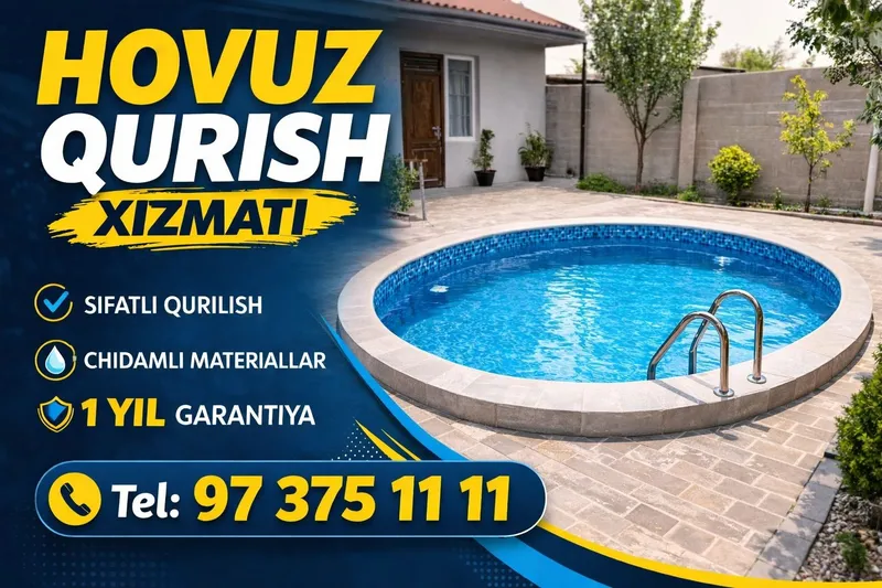 Hovuz kalodes qurib beramiz