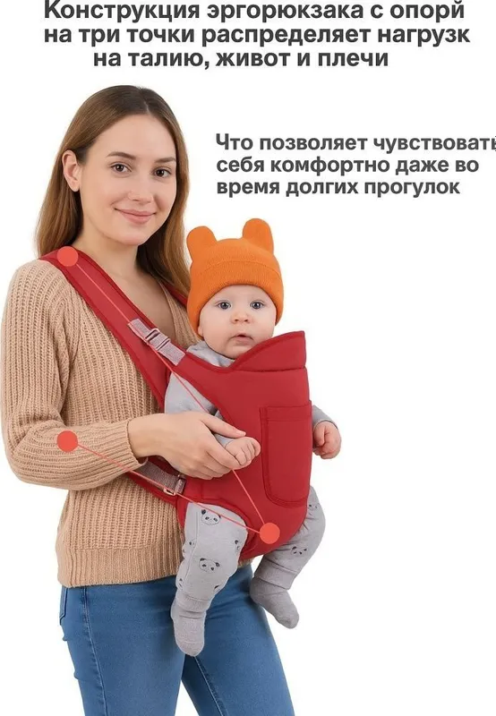 Детская переноска эргорюкзак, кенгуру для малышей — фото 1