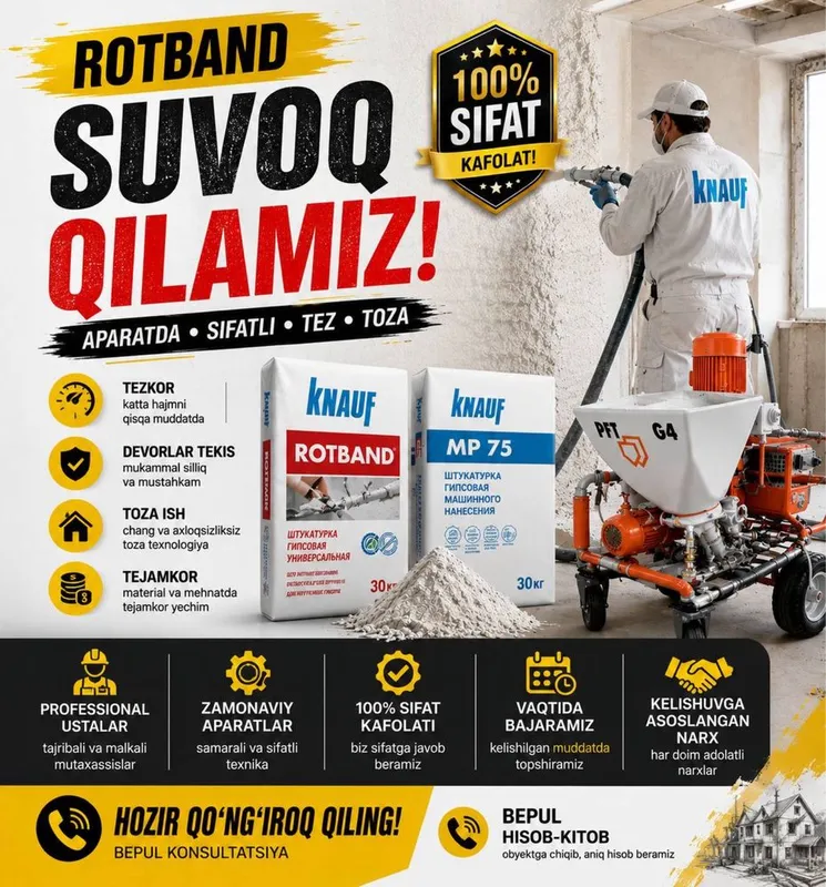 Aparatda suvoq | Штукатурка аппаратом | Rodband | MP75 3