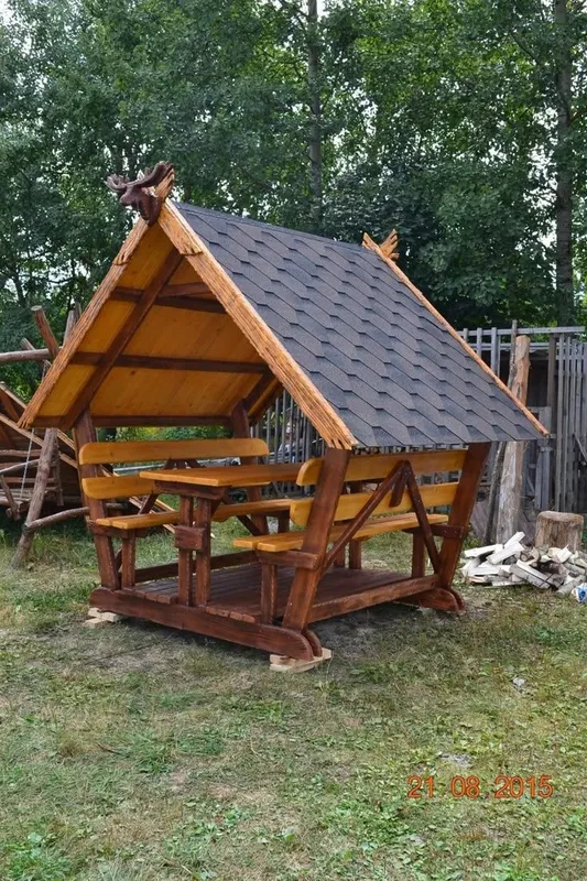 деревянные, беседки, на заказ классические, хай-тек — фото 5