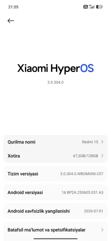 Redmi 15 kafolatlangan yangi