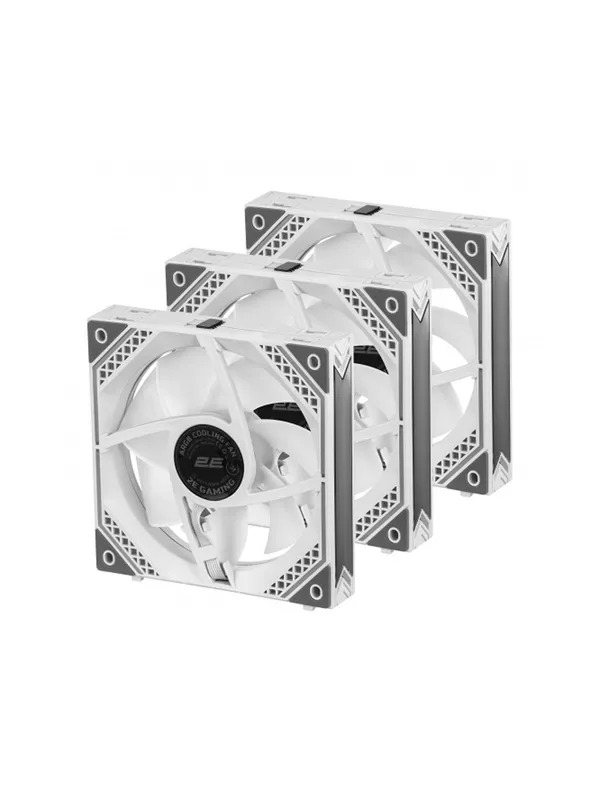 Вентиляторы 2E Gaming Air Cool Magic Mirror, ARGB, 120mm, 3шт, белая зеркальная рамка — фото 1