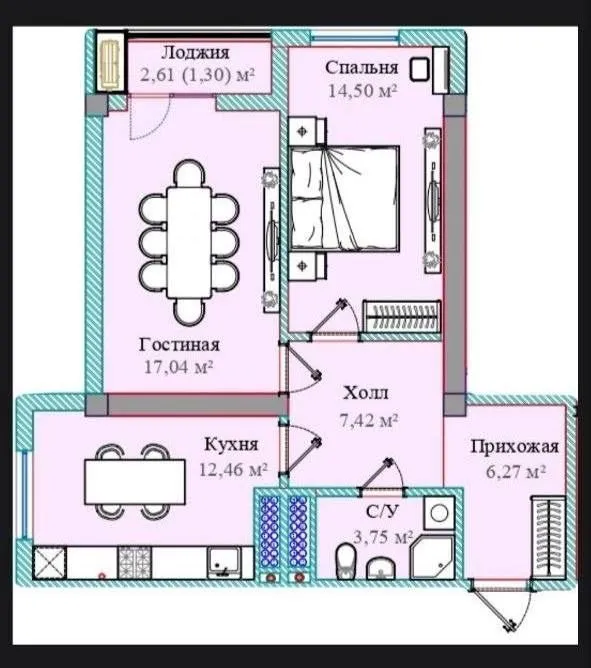 Новостройка коробка квартира 2 комнат Циалковская 2
