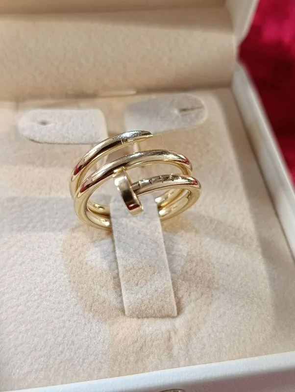 Золотое кольцо CARTIER гвоздь,Турецкая изделия, проба585 вес 3,49 гр — фото 1