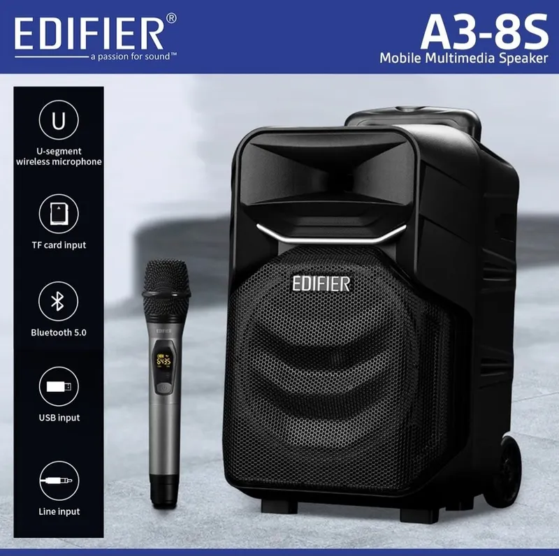(2в1) Караоке Микрофон+Колонка Edifier A3-8S СКИДКА