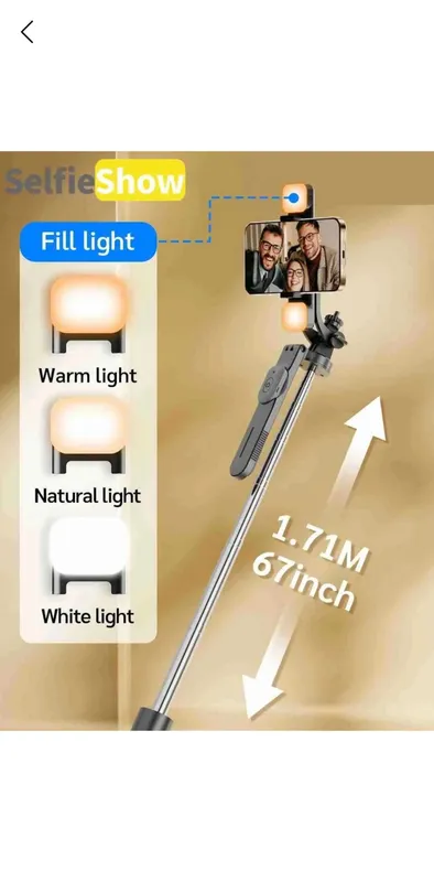 shtatif selfi lampasi pulti va chiroqlari bn birga 3