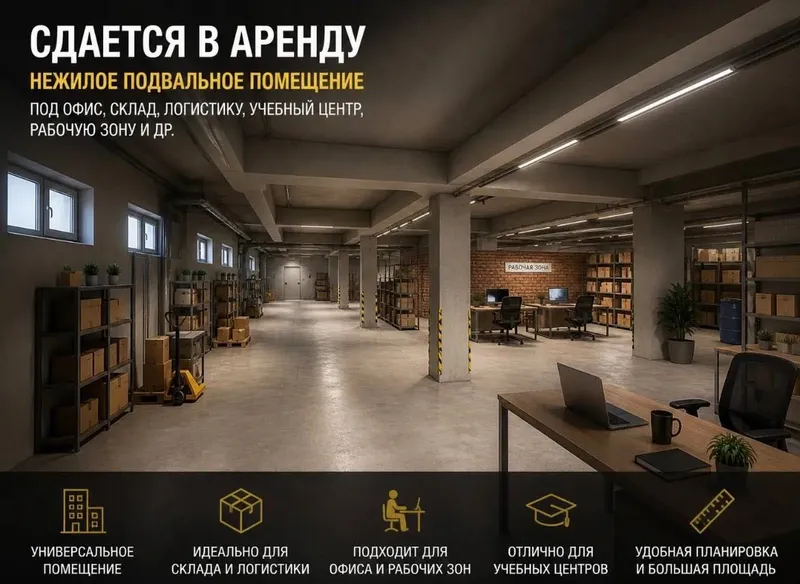 Сдается в аренду цокольное подвальное помещение! 1