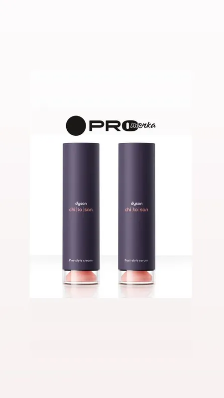 Dyson Chitosan post-style serum. Dyson Chitosan pre-style serum
