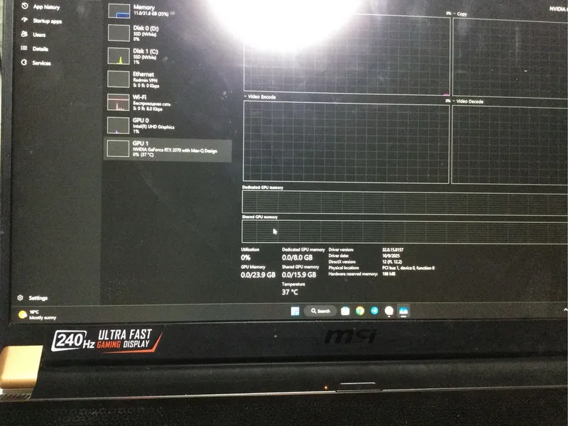 MSI GT75 STEALTH RAM 32 GB / SSD 0.5 TB / i7 10 / RTX 2070 Max Q 8 GB — фото 3