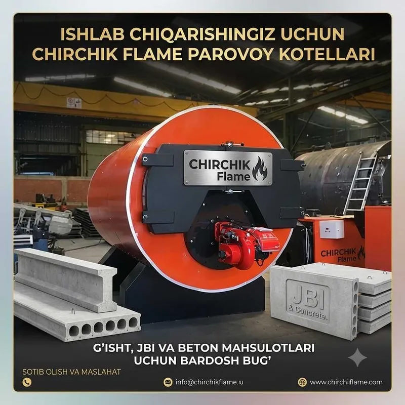 Паровые котлы от 500 кг до 30 000 кг (Chirchik Flame)