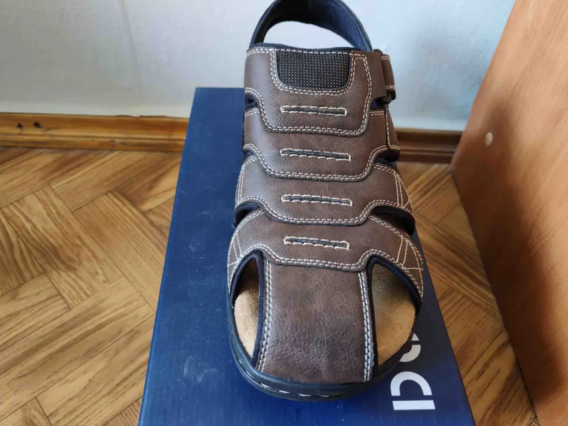 Сандали офисные кожаные US 13,EUR 47,(31cm) — фото 3