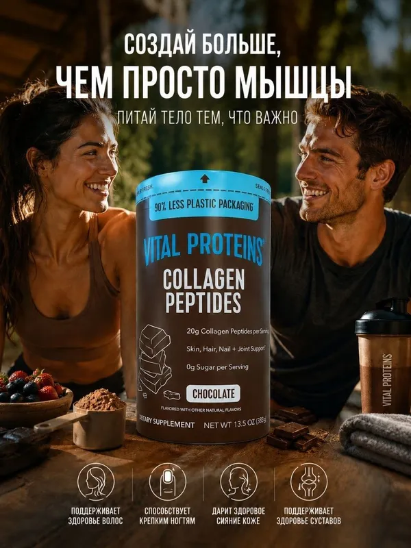 Коллаген Vital Proteins, Шоколад, 20г на порцию 383 гр