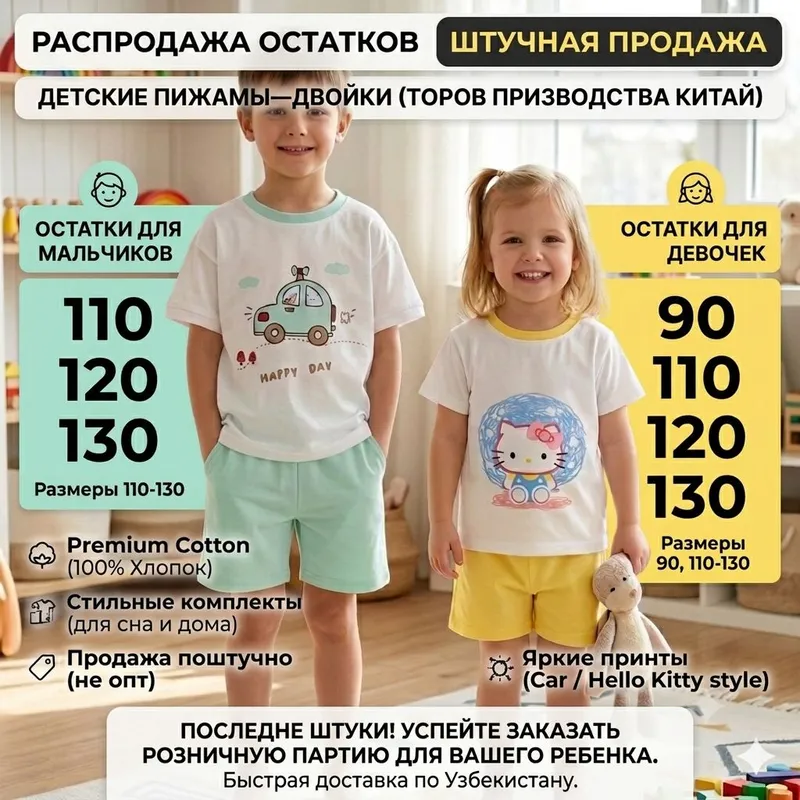 Детские костюмы-двойки (Китай) штучно. Размеры