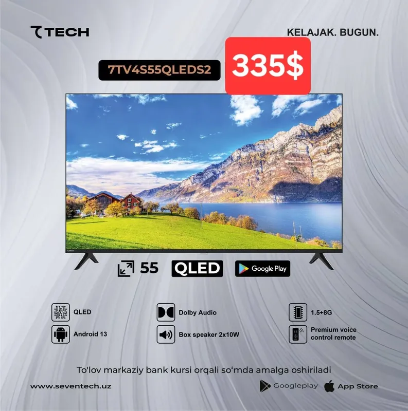 7Tech Qled 4K Телевизор ТВ / Televizor доставка по городу